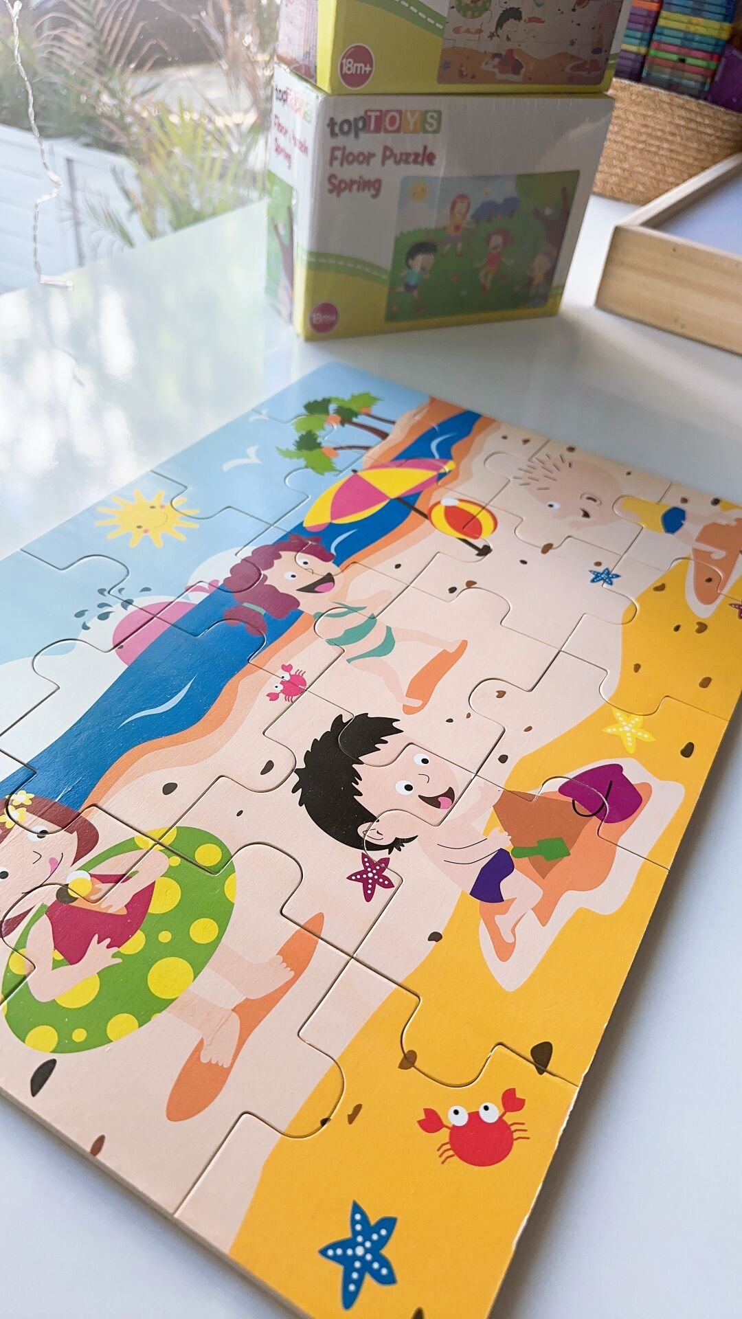 Ahşap Oyuncak Yaz Puzzle (Büyük Boy 20 Parça Ahşap) Mevsimler