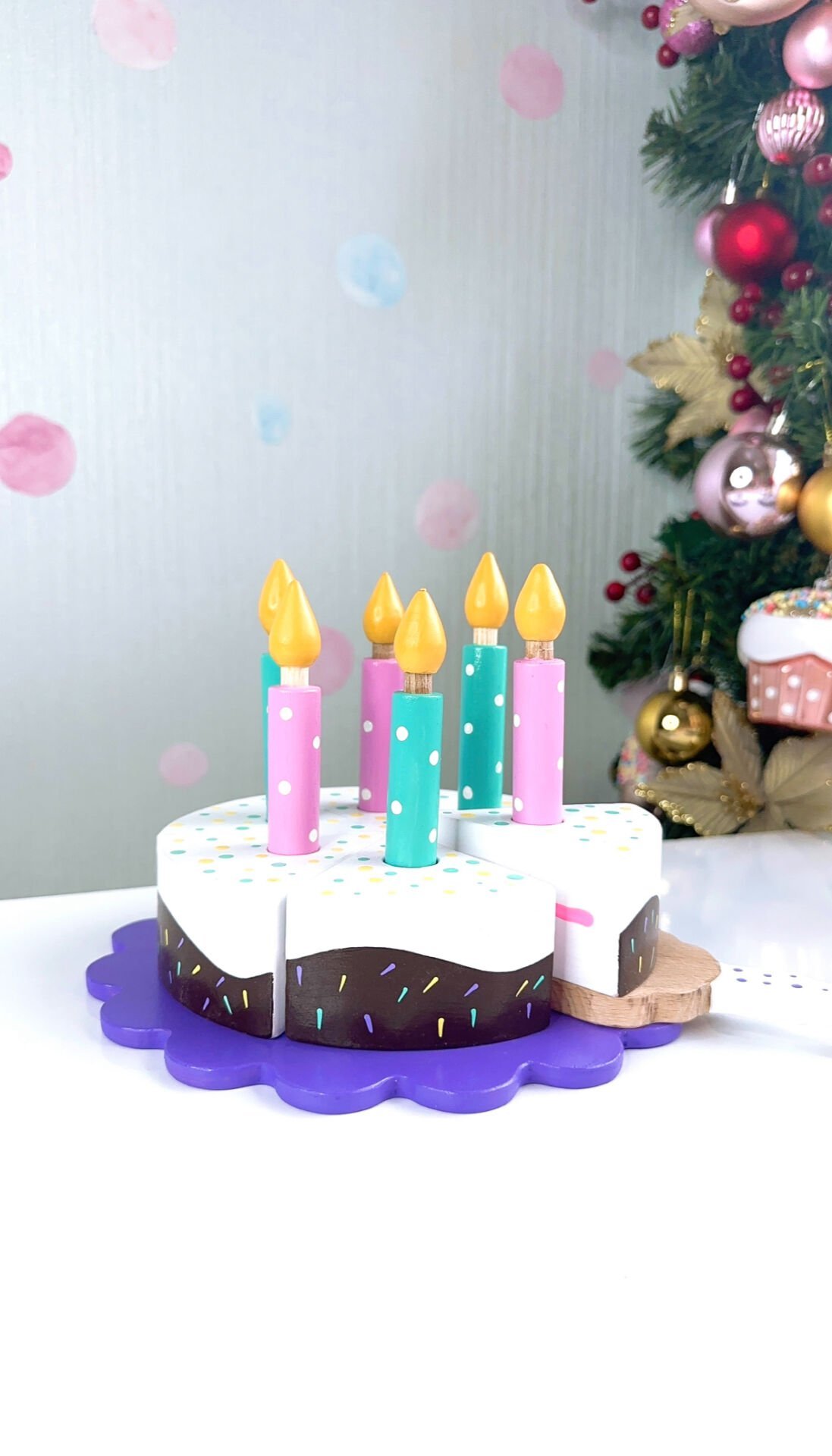 Ahşap Oyuncak Waldorf Doğum Günü Pasta Seti