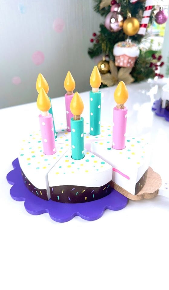 Ahşap Oyuncak Waldorf Doğum Günü Pasta Seti