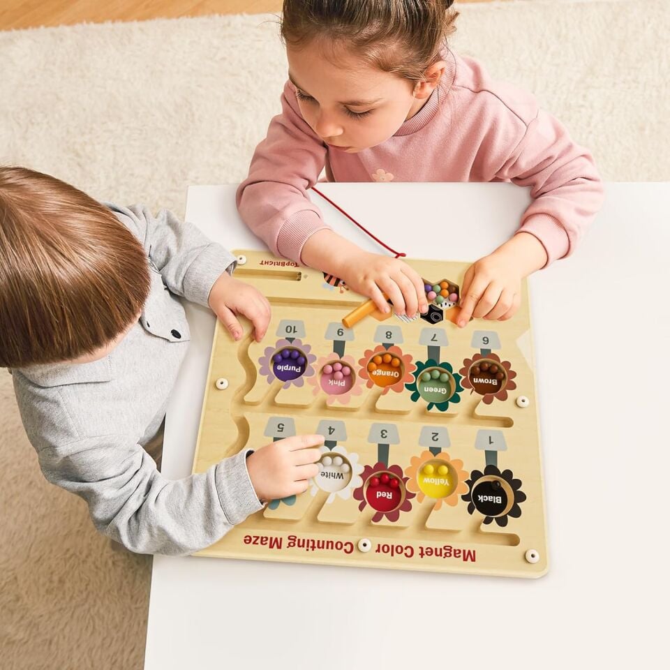 Montessori Ahşap Oyuncak Manyetik Arı Labirenti