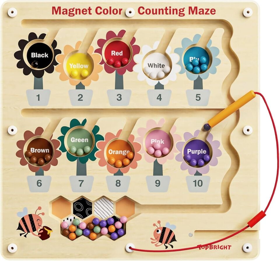 Montessori Ahşap Oyuncak Manyetik Arı Labirenti