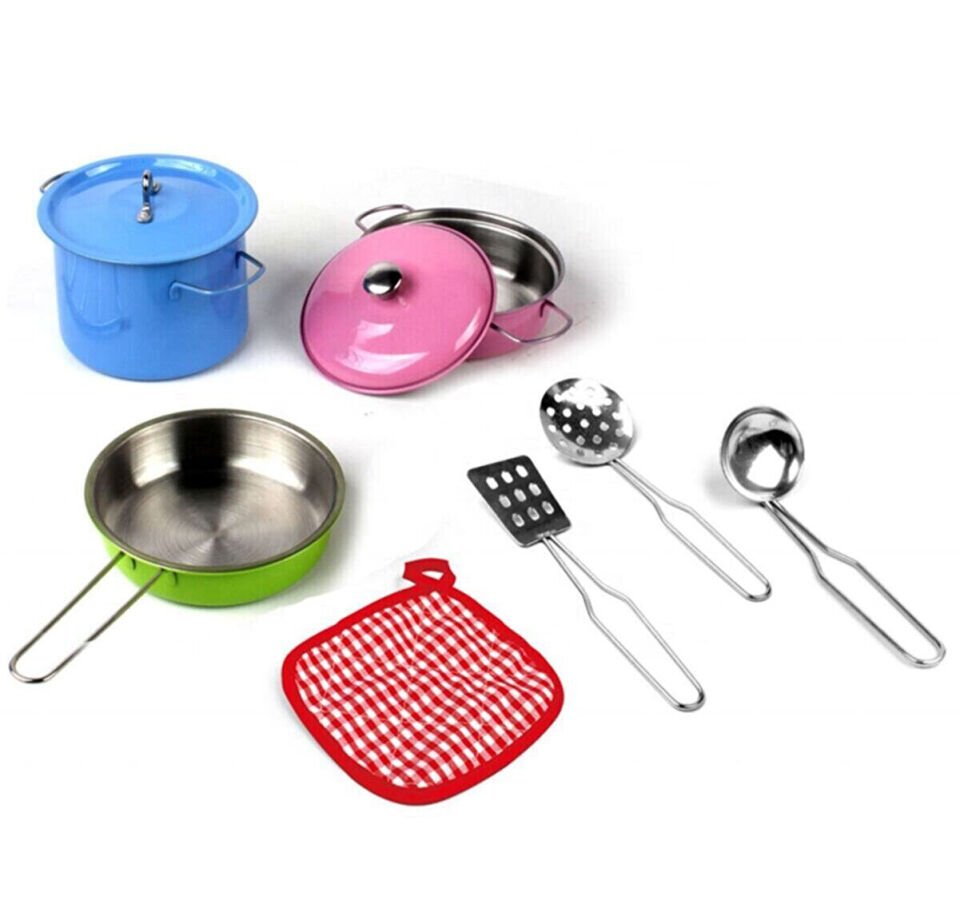 Renkli Metal Tencere Seti 12 parça Süzgeçli Büyük set