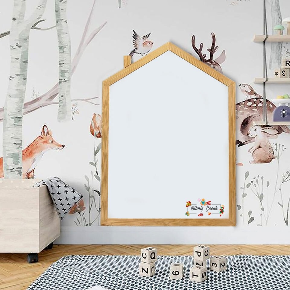 Montessori Ahşap Manyetik Ev Yazı Tahtası Large Boy ( 70 x 97 cm )