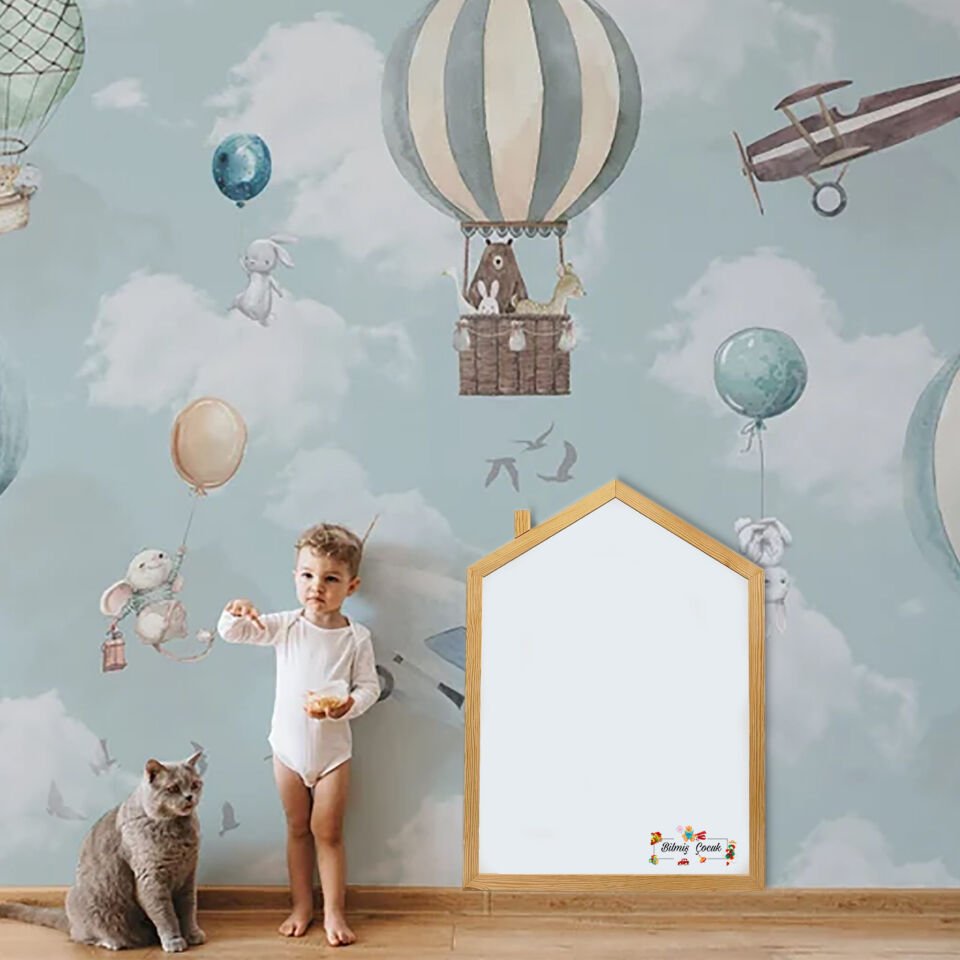 Montessori Ahşap Manyetik Ev Yazı Tahtası Large Boy ( 70 x 97 cm )