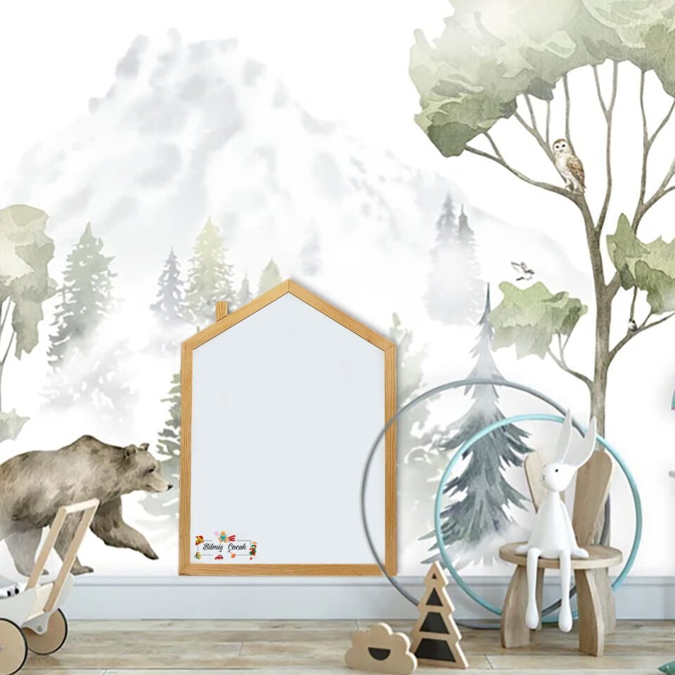 Montessori Ahşap Manyetik Ev Yazı Tahtası Large Boy ( 70 x 97 cm )