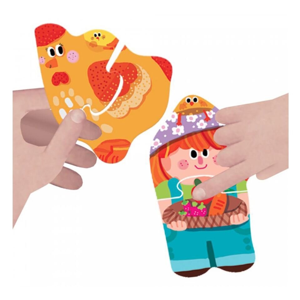 Headu Kabartma Boyalı 2 Parçalı Çiftlik Puzzle