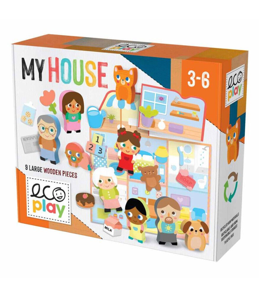 Headu Ahşap Oyuncak Parçalı Benim Evim Eşleme Puzzle (3-6 Yaş)