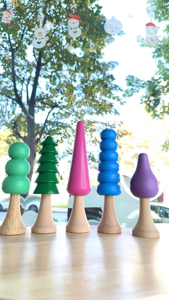 Waldorf Ahşap Oyuncak Büyük Boy Ağaç Seti (5 adet)