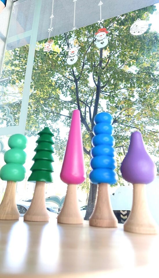 Waldorf Ahşap Oyuncak Büyük Boy Ağaç Seti (5 adet)