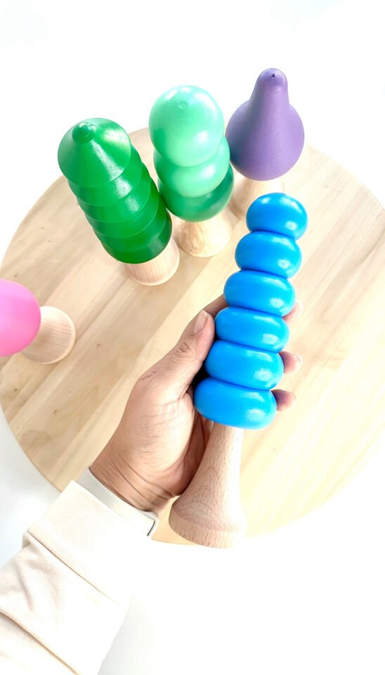 Waldorf Ahşap Oyuncak Büyük Boy Ağaç Seti (5 adet)