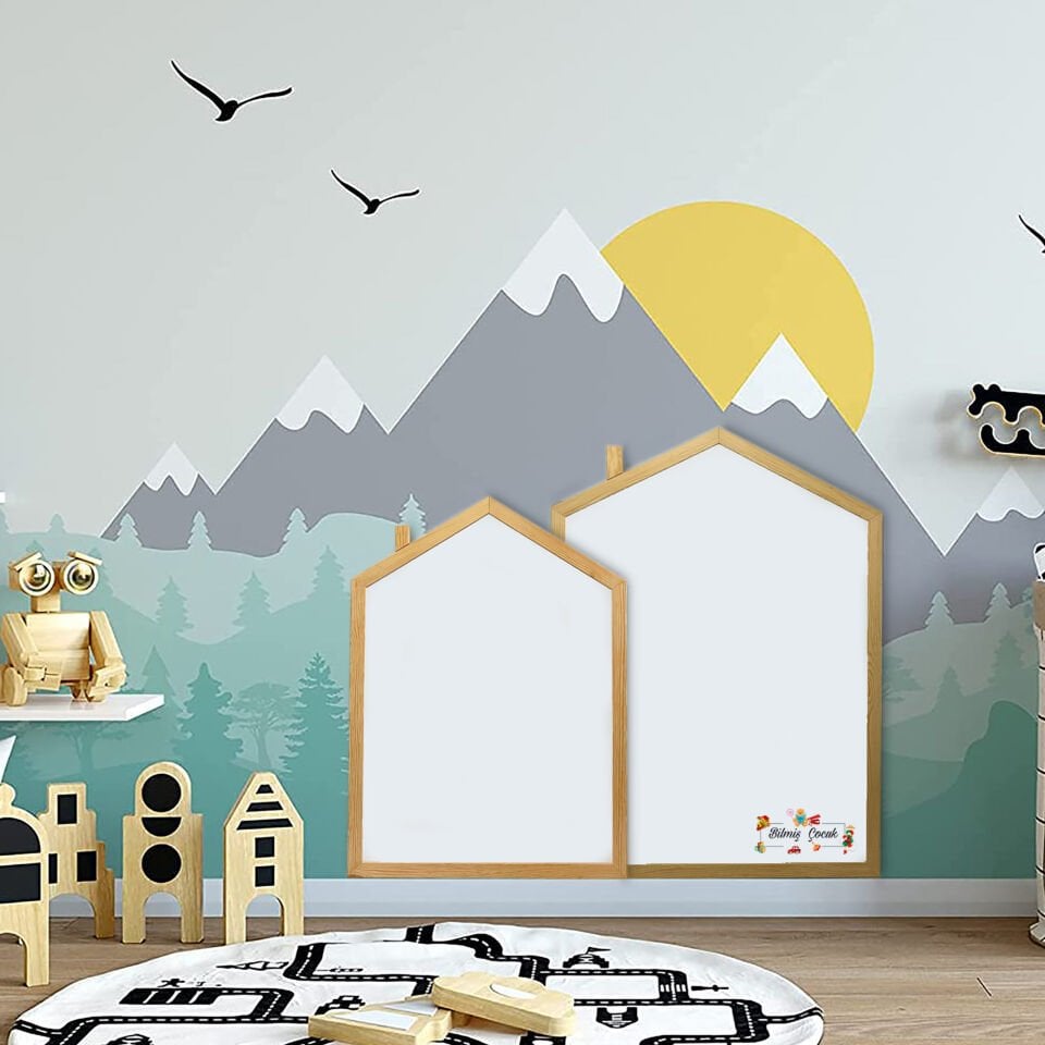 Montessori Ahşap Manyetik Ev Yazı Tahtası XLarge boy ( 86 x 116 cm )