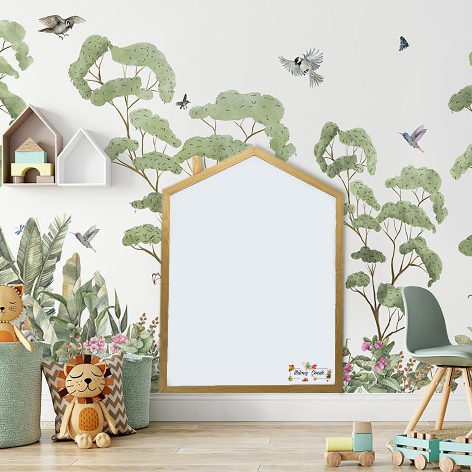 Montessori Ahşap Manyetik Ev Yazı Tahtası XLarge boy ( 86 x 116 cm )