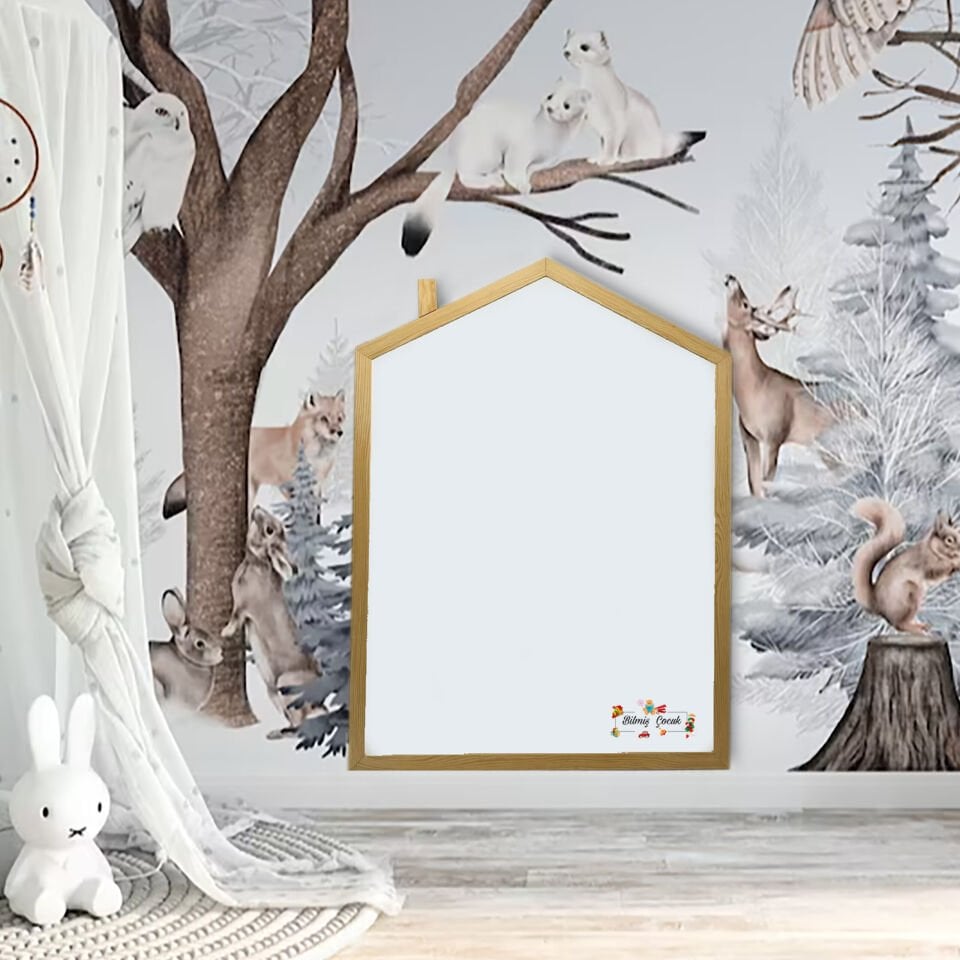 Montessori Ahşap Manyetik Ev Yazı Tahtası XLarge boy ( 86 x 116 cm )