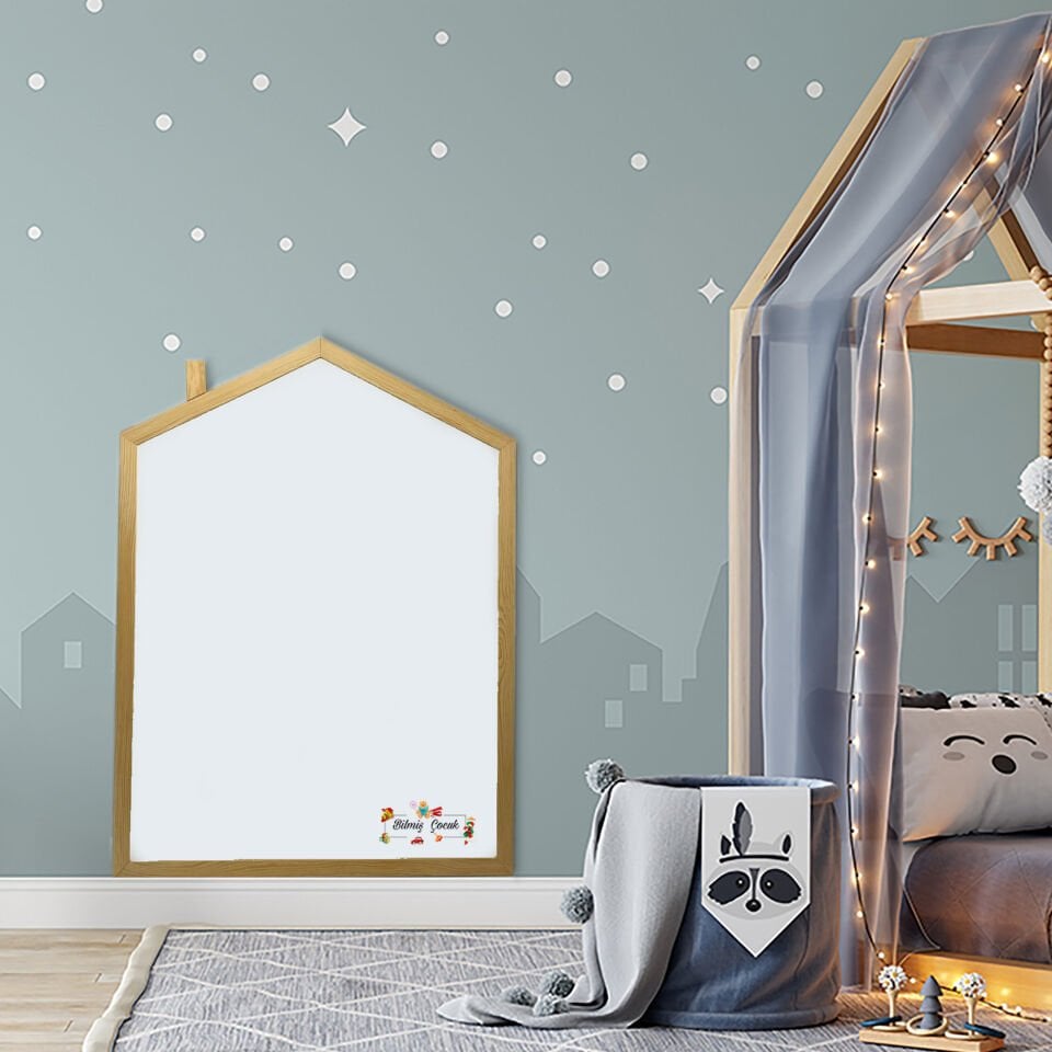 Montessori Ahşap Manyetik Ev Yazı Tahtası XLarge boy ( 86 x 116 cm )