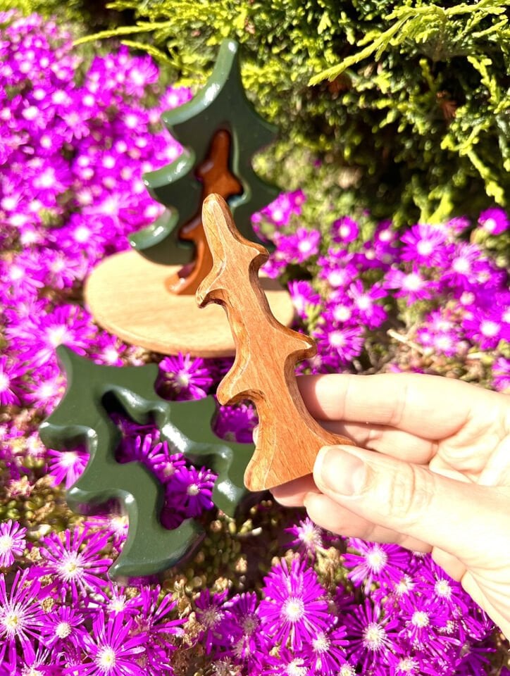 Waldorf Ahşap Oyuncak Çam Ağacı Puzzle 1 Adet Ağaç (2 Parça)