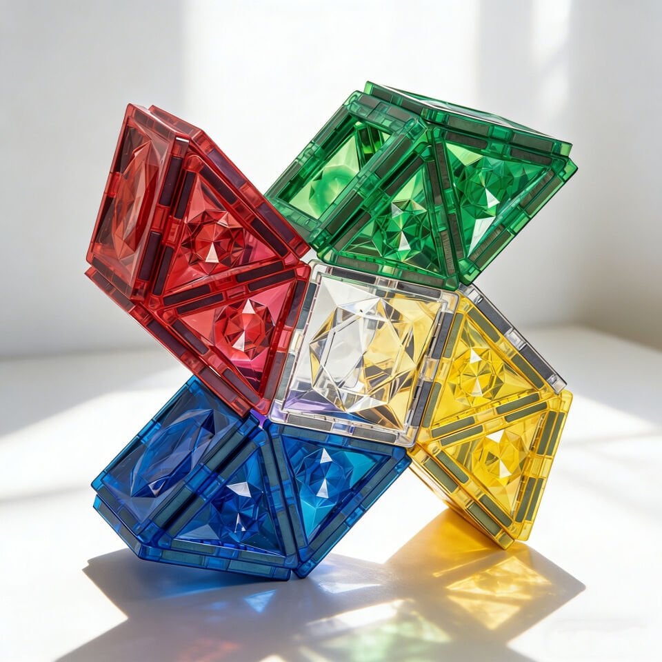 Manyetik Yapı Blokları 74 Parça Magnetic Tiles (Pimsiz)