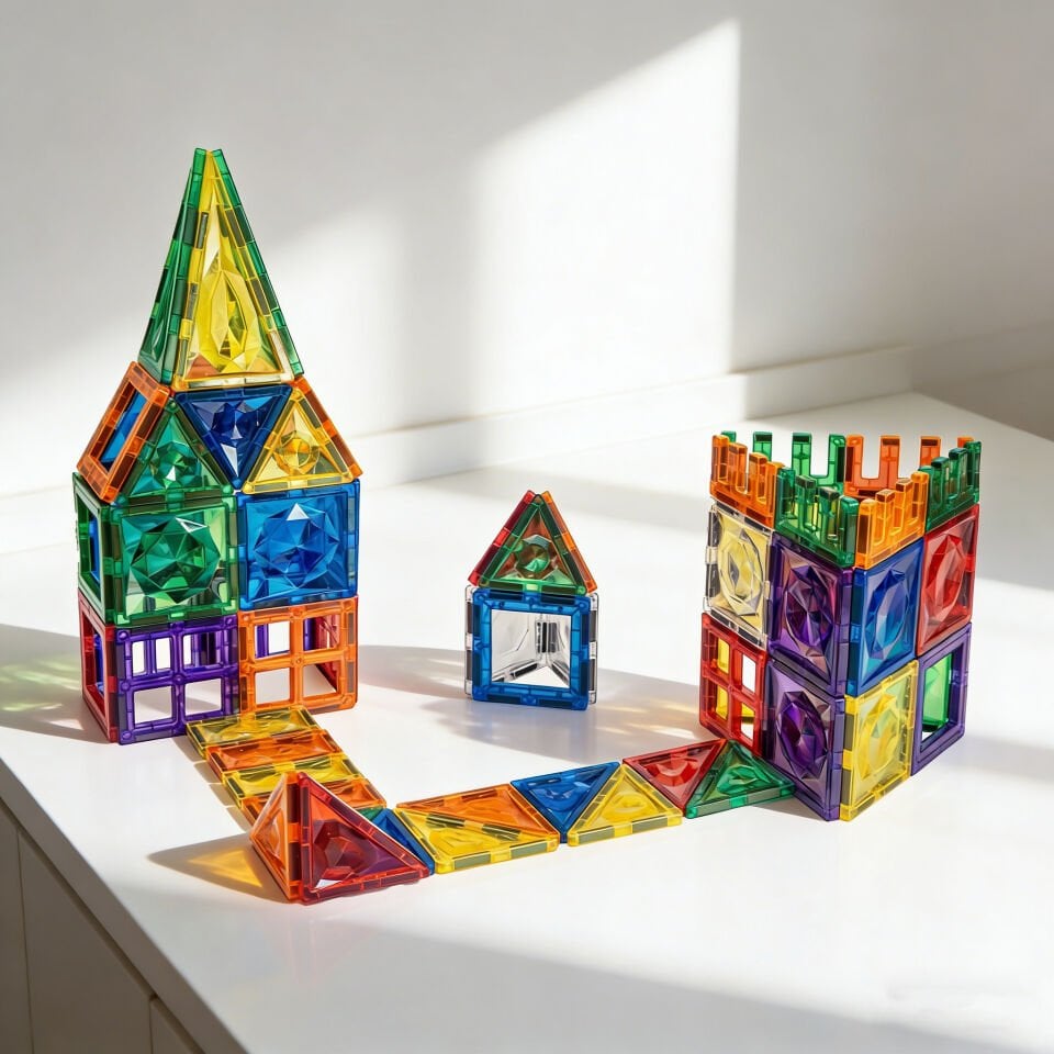 Manyetik Yapı Blokları 74 Parça Magnetic Tiles (Pimsiz)