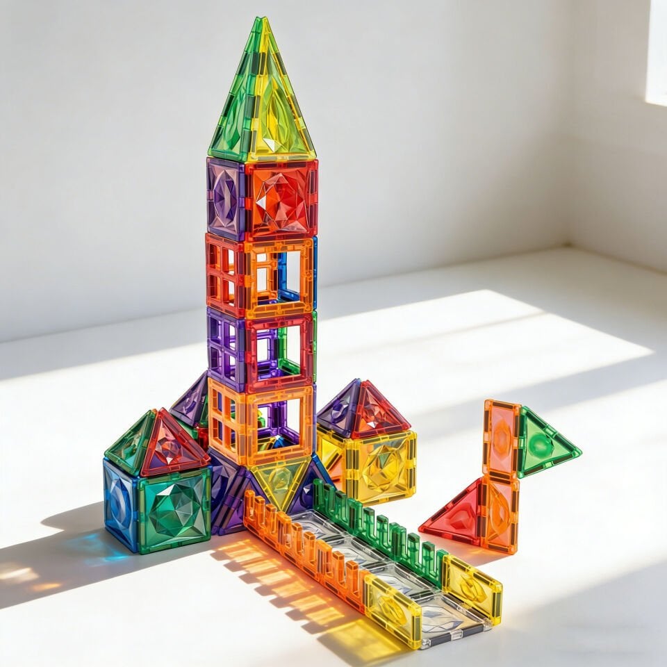 Manyetik Yapı Blokları 74 Parça Magnetic Tiles
