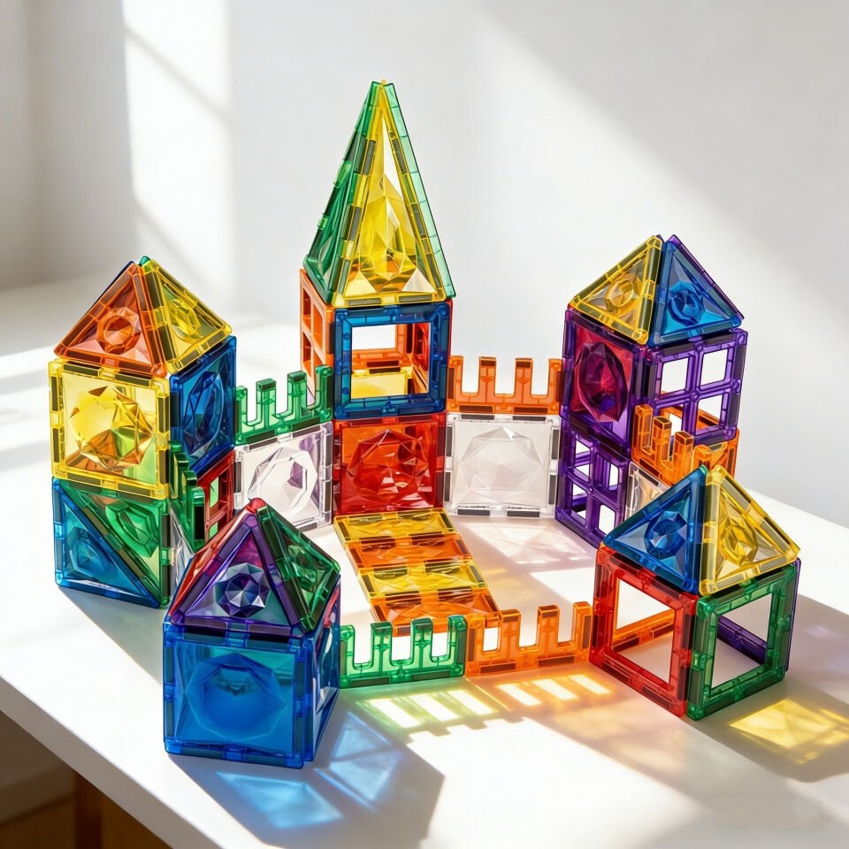 Manyetik Yapı Blokları 74 Parça Magnetic Tiles (Pimsiz)