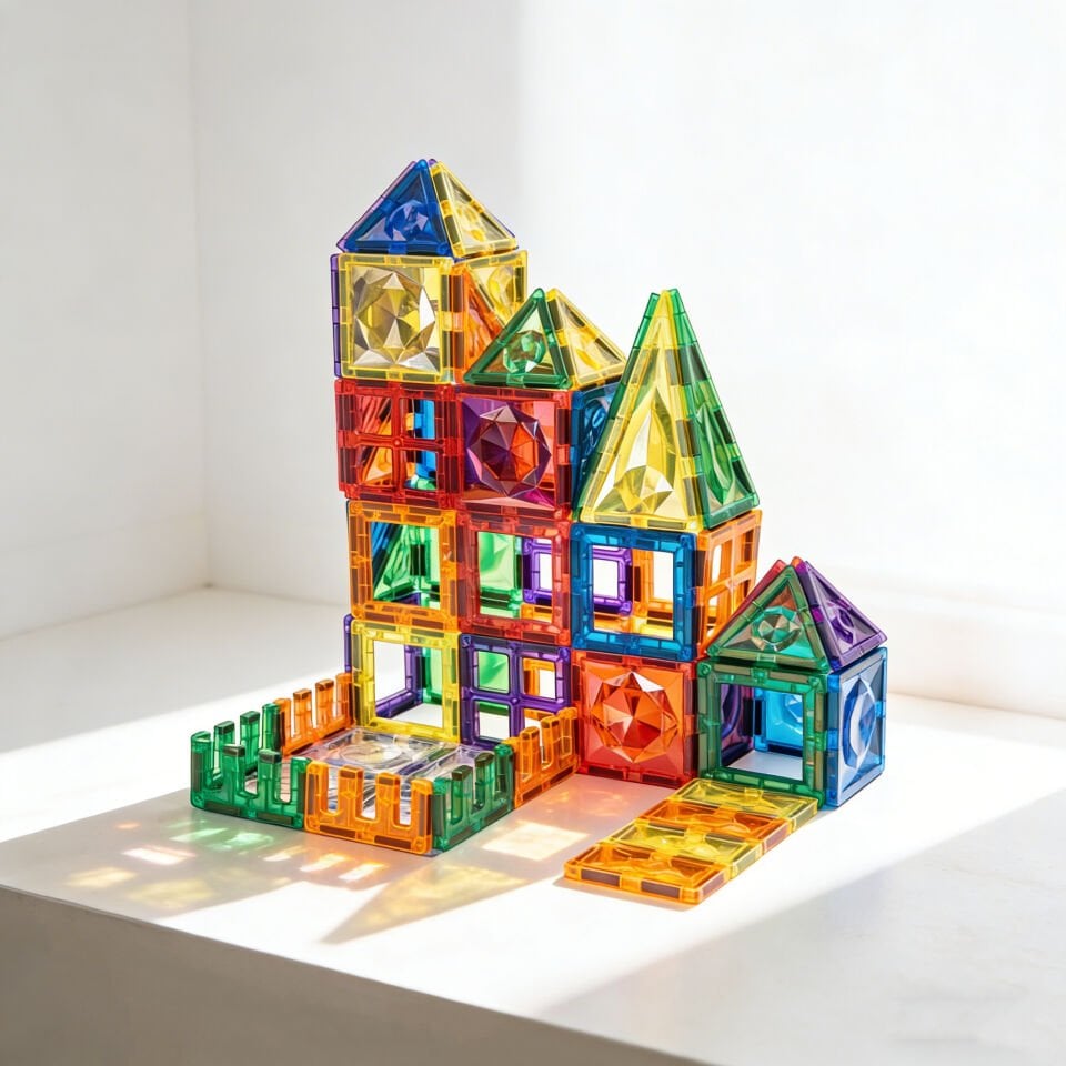 Manyetik Yapı Blokları 74 Parça Magnetic Tiles (Pimsiz)
