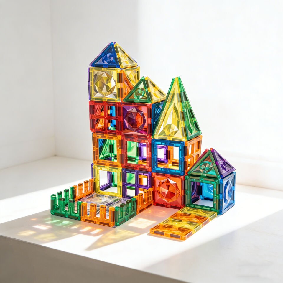 Manyetik Yapı Blokları 74 Parça Magnetic Tiles