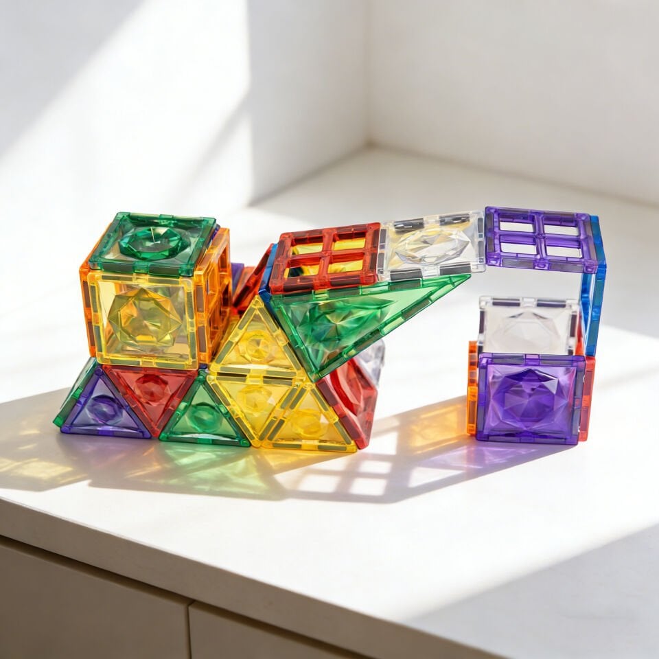 Manyetik Yapı Blokları 74 Parça Magnetic Tiles (Pimsiz)