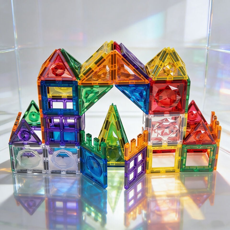 Manyetik Yapı Blokları 74 Parça Magnetic Tiles (Pimsiz)