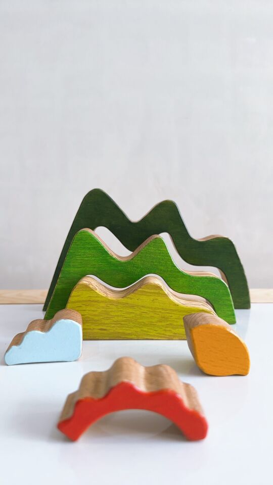Waldorf Ahşap Oyuncak Gökyüzü ve Dağ SETİ