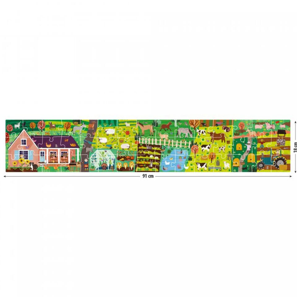 Headu Çıkartmalı Uzun Çiftlik Puzzle (Farm & Stickers Long Puzzle + 106 Stickers)