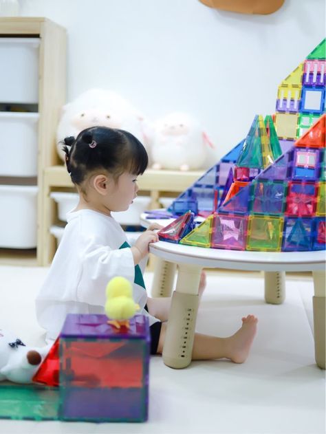 Magnetic Tiles 112 Parça Manyetik Yapı Blokları 1 arabalı Magnetic Tiles