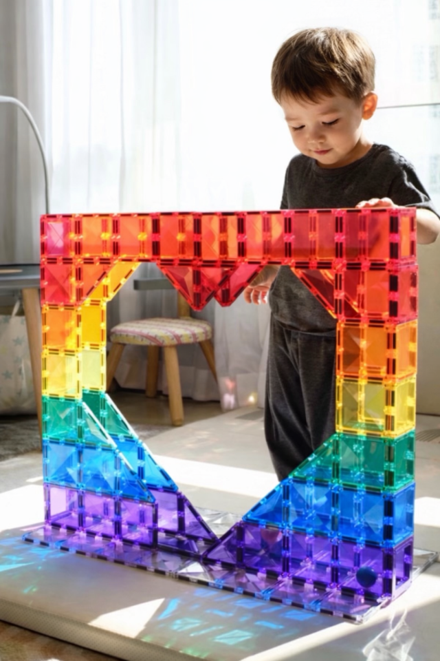 Magnetic Tiles 152 Parça Manyetik Yapı Blokları 2 arabalı Magnetic Tiles