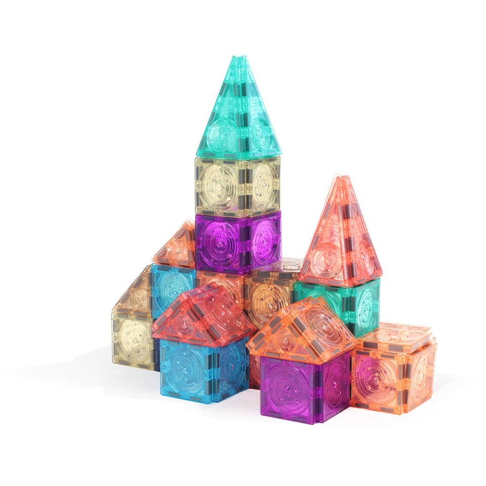 Magnetic Tiles 56 Parça Mini Manyetik Yapı Blokları Seyahat Tipi & Taşınabilir Oyun Arkadaşı