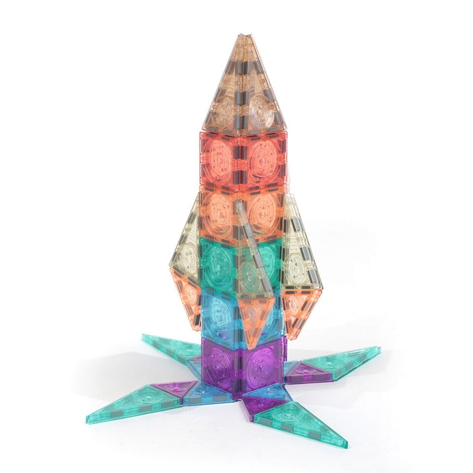 Magnetic Tiles 56 Parça Mini Manyetik Yapı Blokları Seyahat Tipi & Taşınabilir Oyun Arkadaşı