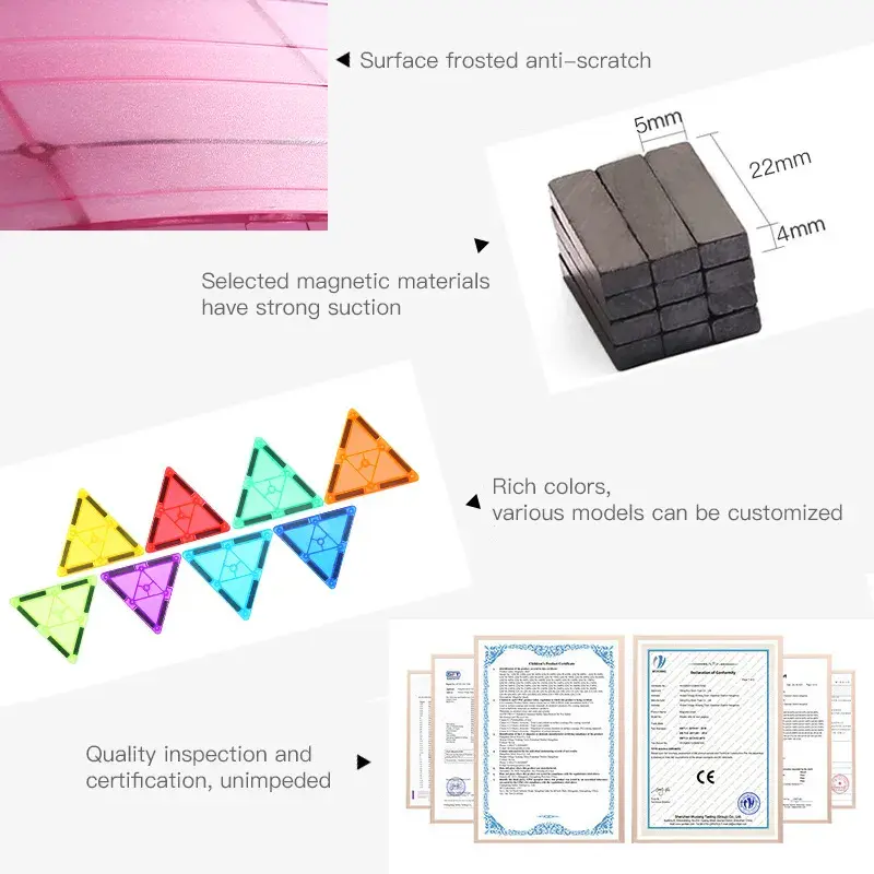 Magnetic Tiles Mıknatıslı Yapı Blokları Araba Yolu (126 parça)