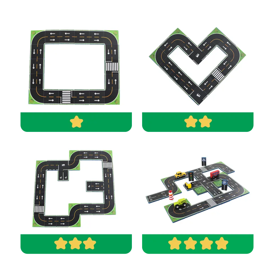 Manyetik Blok Pvc Üstler Trafik Teması 42 Parça