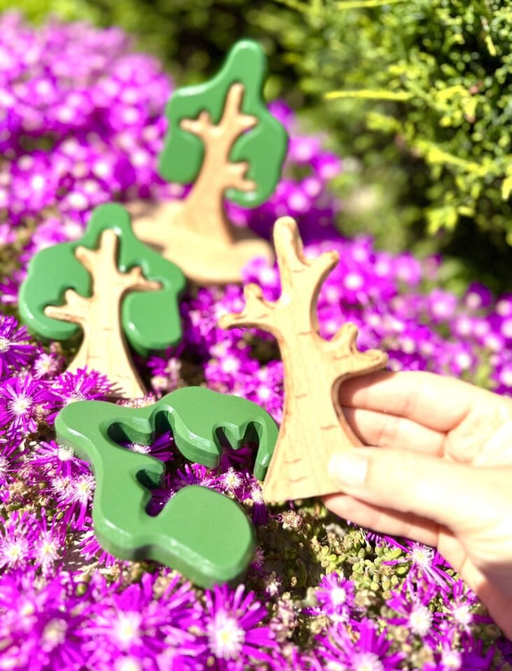 Waldorf Ahşap Oyuncak Meşe Ağacı Puzzle 1Adet Ağaç (2 Parça)