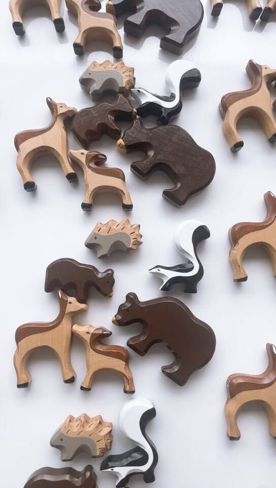 Waldorf Ahşap Oyuncak Orman Hayvan Seti 6 lı