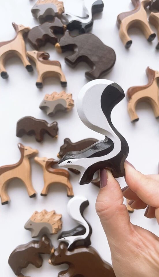 Waldorf Ahşap Oyuncak Orman Hayvan Seti 6 lı