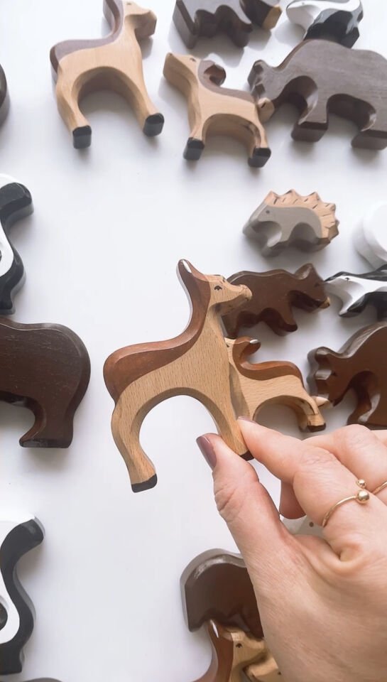 Waldorf Ahşap Oyuncak Orman Hayvan Seti 6 lı