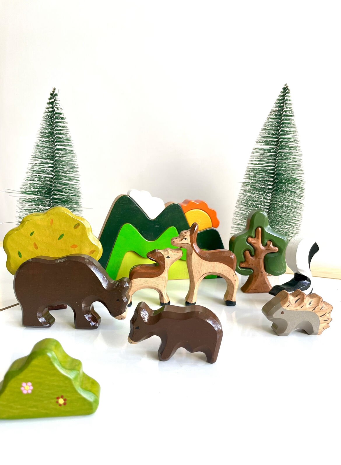 Waldorf Ahşap Oyuncak Orman Hayvan Seti 6 lı