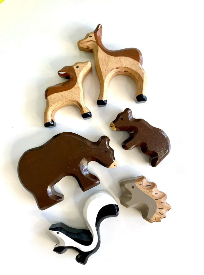 Waldorf Ahşap Oyuncak Orman Hayvan Seti 6 lı