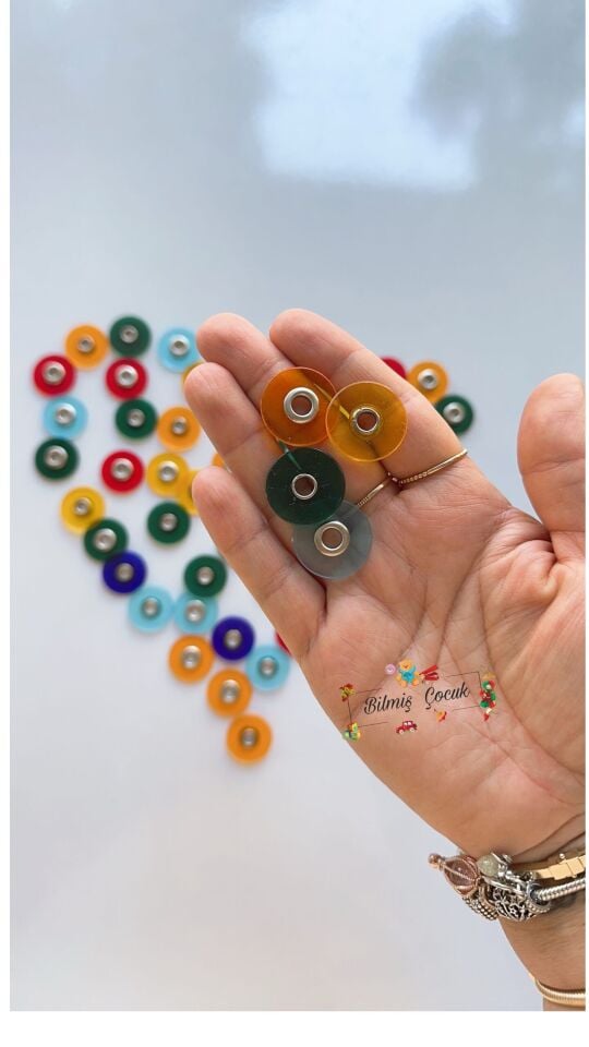 Eğitici Çubuk Mıknatıs Ve Manyetik Pullar – 1 Adet Manyetik Çubuk ve 50 Adet Manyetik Pul