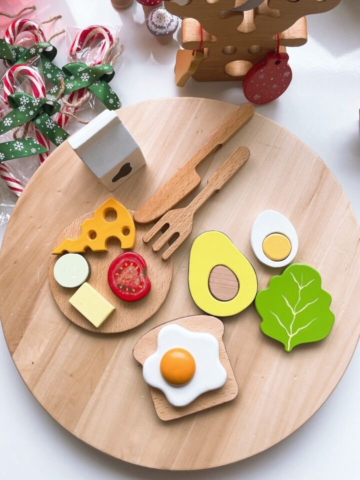 Waldorf Ahşap Oyuncak Kahvaltı Seti 16 parça