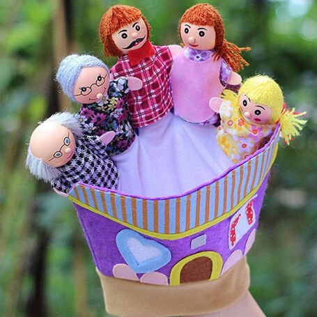 Ahşap Oyuncak Eldiven Kuklası ( Aile )