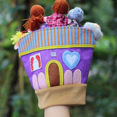 Ahşap Oyuncak Eldiven Kuklası ( Aile )