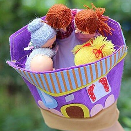 Ahşap Oyuncak Eldiven Kuklası ( Aile )