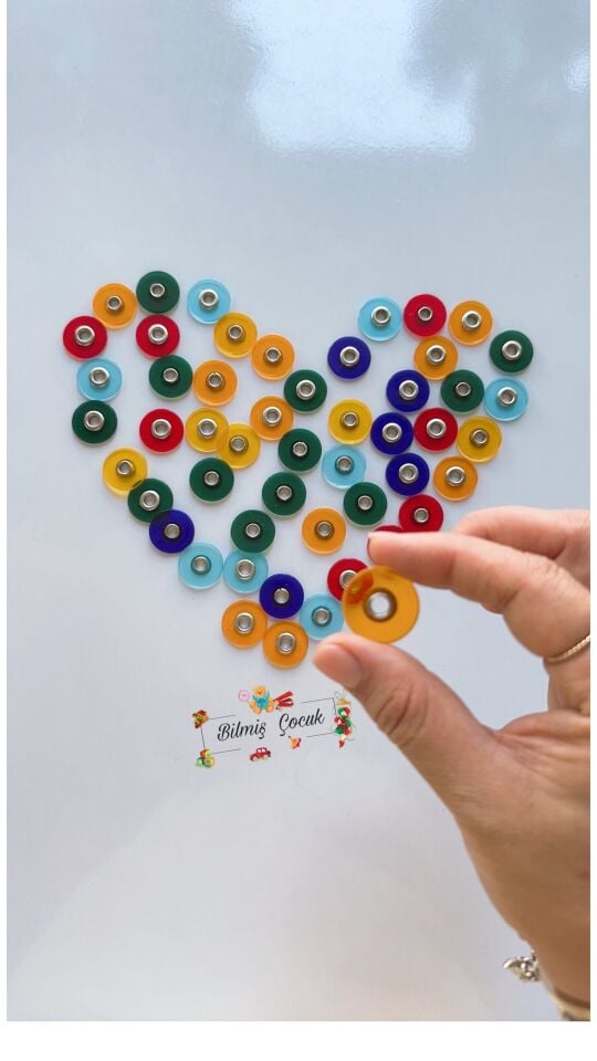 Eğitici Mıknatıs Ve Manyetik Pullar – (YALNIZCA 50 Adet Manyetik Pul)