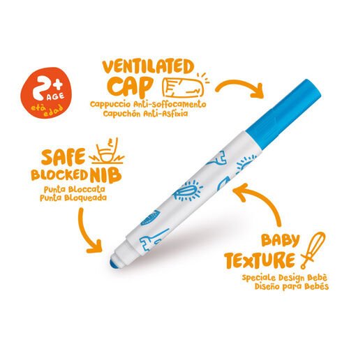 Jumbo Bebek Süper Yıkanabilir Keçeli Boya Kalemi 6’lı