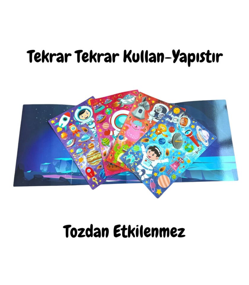 Tekrar Kullanılabilen Sticker Seti Kitabım Gizemli Uzay