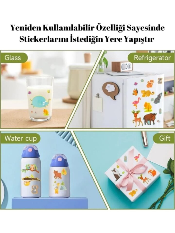 Tekrar Kullanılabilen Stıcker Seti Anımal Paradise